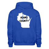 Adams County - Wisconsin - Gildan Heavy Blend Adult Hoodie - royal blue