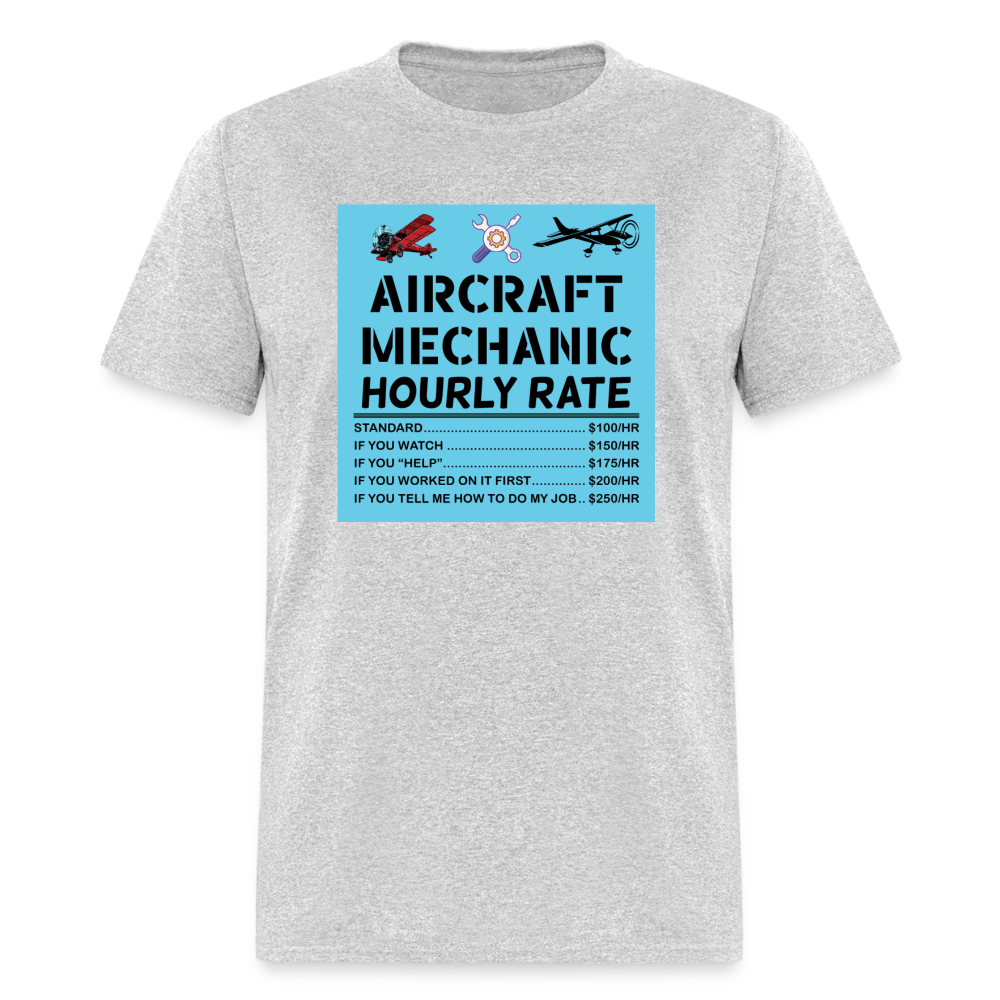 Aircraft Mechanic Hourly Rate - Color - Unisex Classic T-Shirt - heather gray