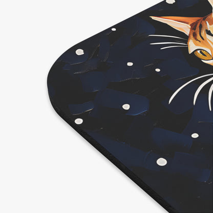 Cats - Cat And Moon Painting - Mouse Pad (Rectangle)