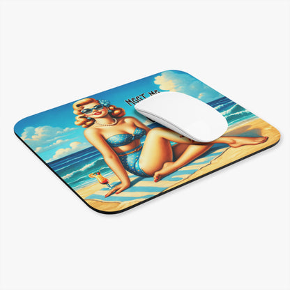 Retro Beach Fun - Meet Me At The Beach - Mouse Pad (Rectangle)