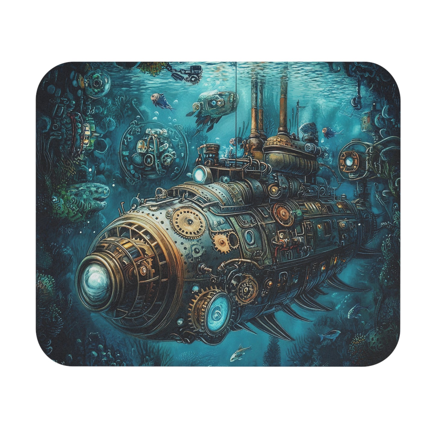 Steampunk - Submarine v5 - Mouse Pad (Rectangle)