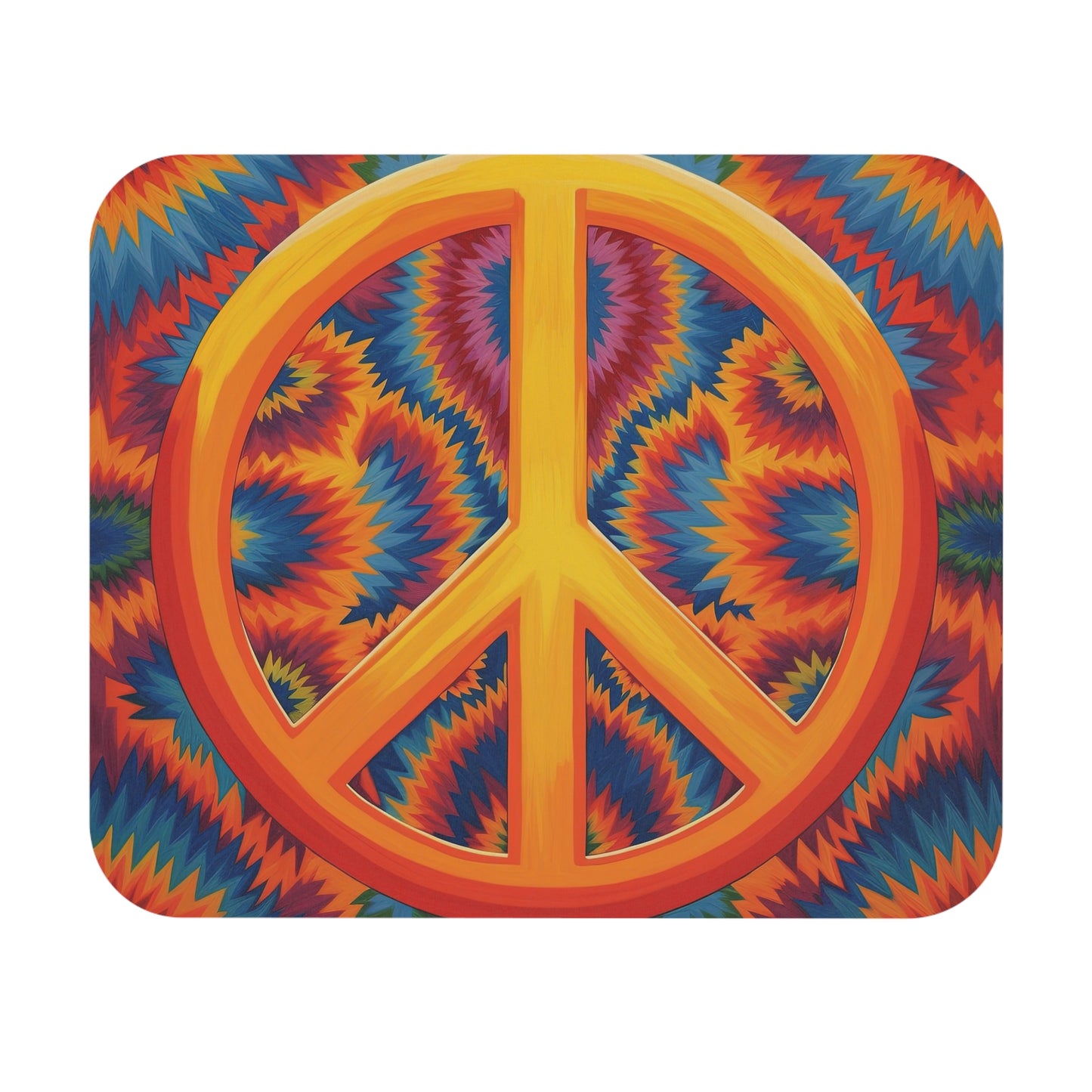 Hippie Peace Sign - v8 - Mouse Pad (Rectangle)