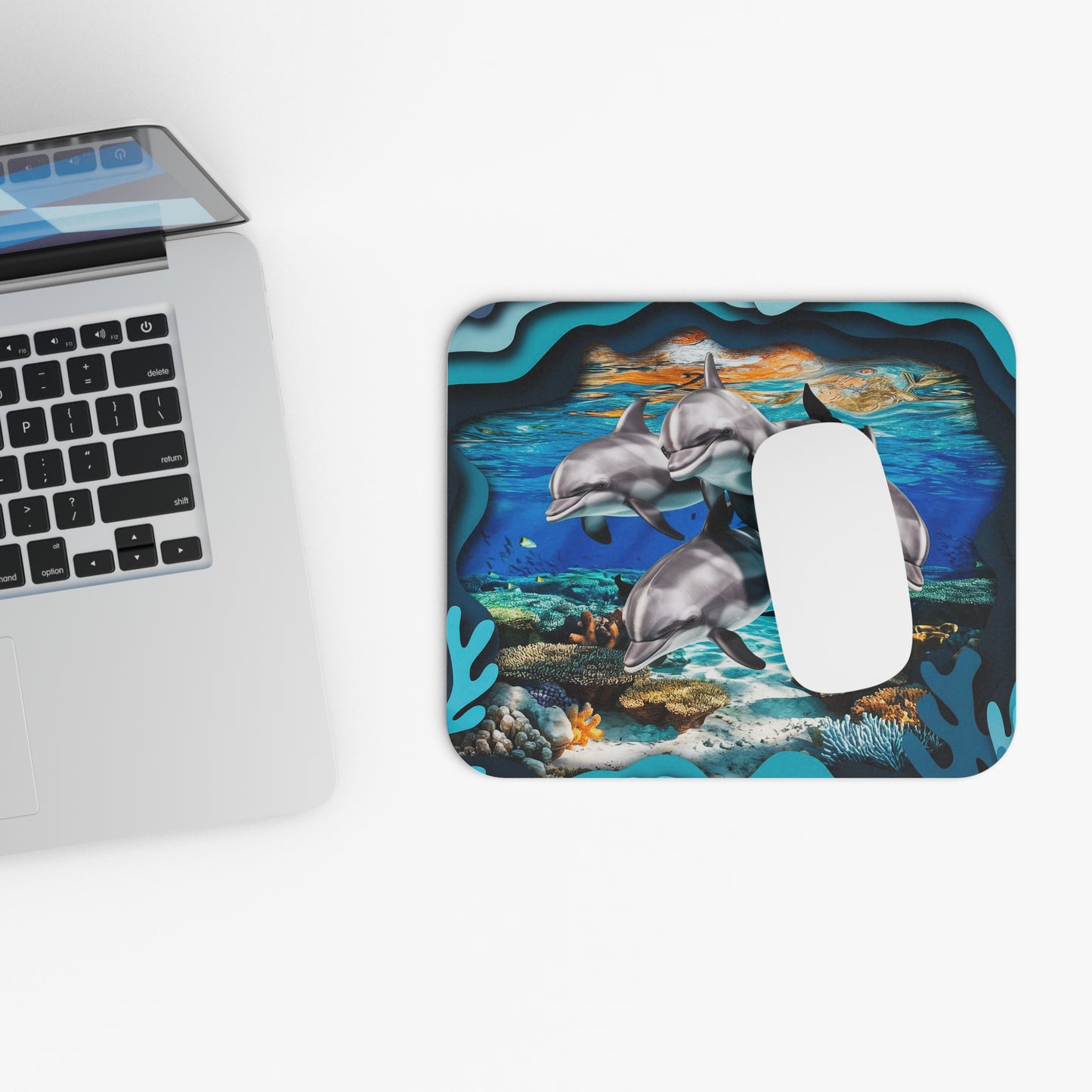 Dogs - Four Dolphins - Mouse Pad (Rectangle)