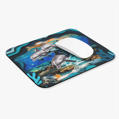 Dogs - Four Dolphins - Mouse Pad (Rectangle)