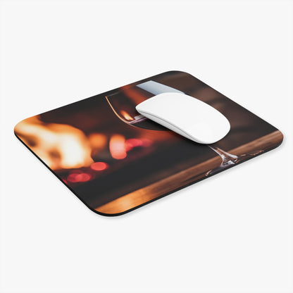 Wine - Red Wine Glass - Fire - Mouse Pad (Rectangle)