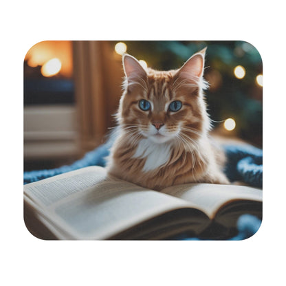 Cats - Cat With Book - Mouse Pad (Rectangle)