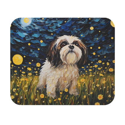 Dogs - Small Dog With Night Sky Painting - Mouse Pad (Rectangle)