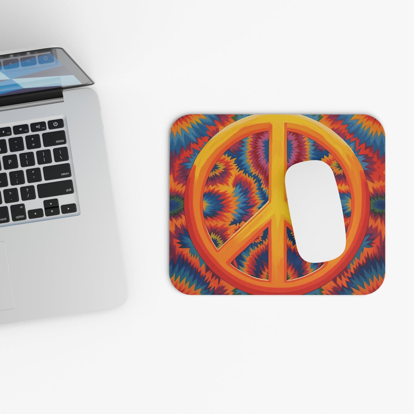 Hippie Peace Sign - v8 - Mouse Pad (Rectangle)