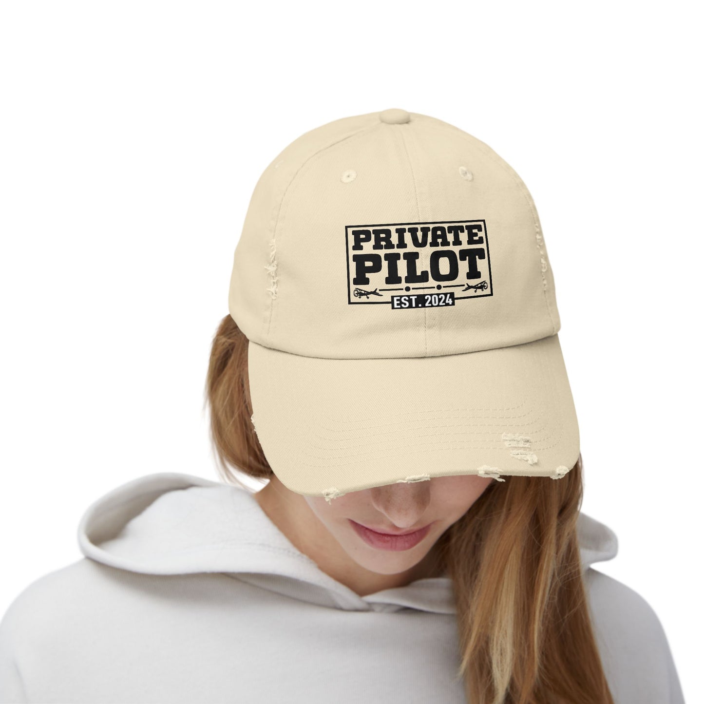 Private Pilot - EST 2024 - Unisex Distressed Cap