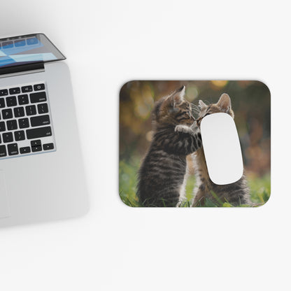 Cats - Two Standing Kittens Hugging - Mouse Pad (Rectangle)