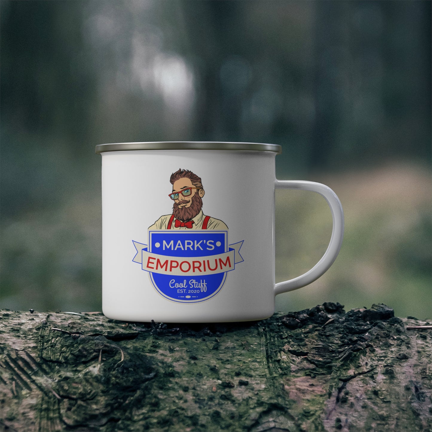 Printify - Mark's Emporium Logo - Enamel Camping Mug