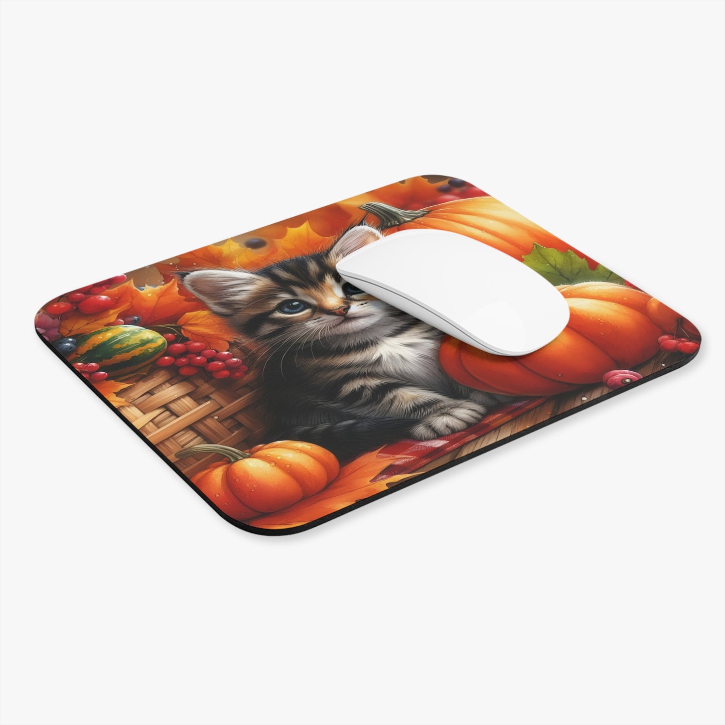 Cats - Kitten And Pumpkins - Mouse Pad (Rectangle)