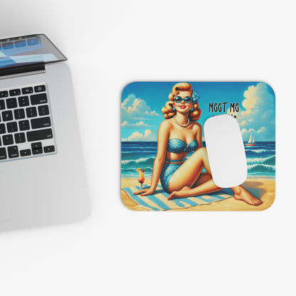 Retro Beach Fun - Meet Me At The Beach - Mouse Pad (Rectangle)