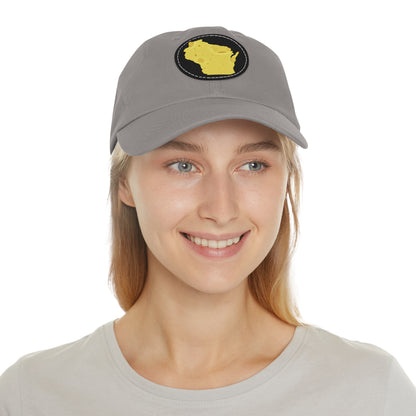 Wisconsin - Cheese - Dad Hat with Leather Patch (Round)