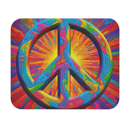 Hippie Peace Sign - v19- Mouse Pad (Rectangle)