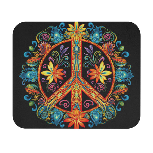 Hippie Peace Sign - v14 - Mouse Pad (Rectangle)