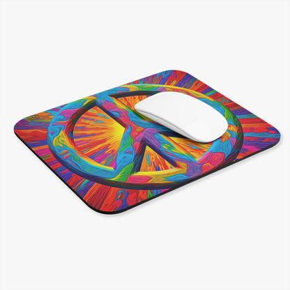 Hippie Peace Sign - v19- Mouse Pad (Rectangle)