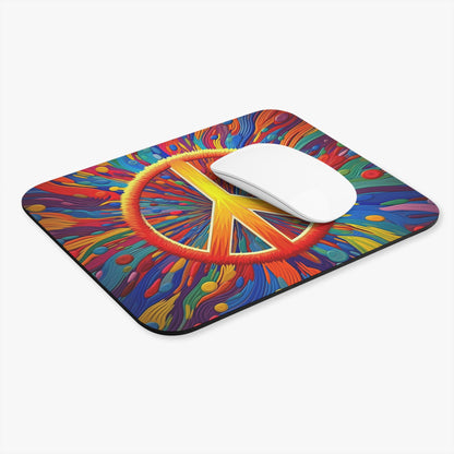 Hippie Peace Sign - v12 - Mouse Pad (Rectangle)