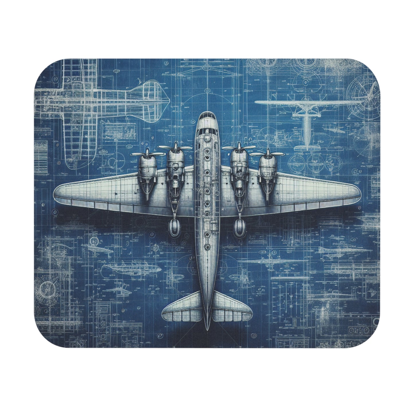 Aviation Blueprint - Airplane - Mouse Pad (Rectangle)