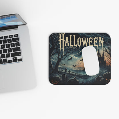 Halloween - Bats, Pumpkins, And Old House - Mouse Pad (Rectangle)