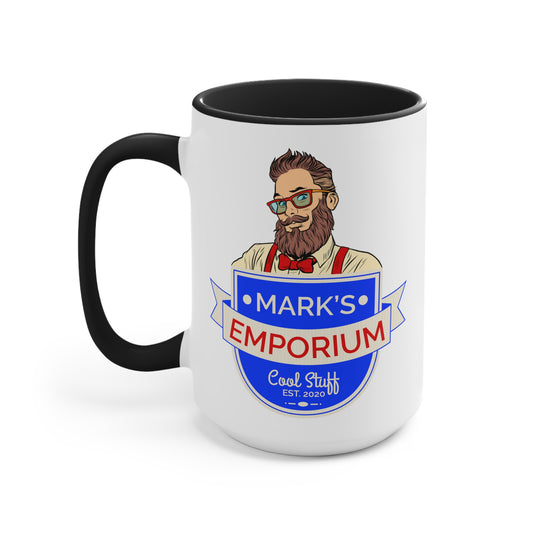 Printify - Mark's Emporium Logo - Accent Mugs - 15oz