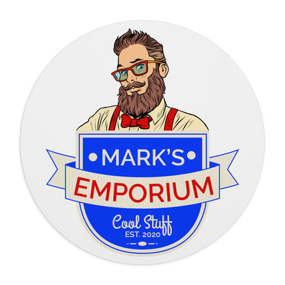 Printify - Mark's Emporium Logo - Round Mouse Pad