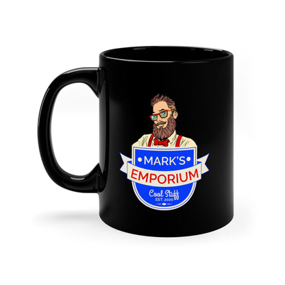 Printify - Mark's Emporium Logo - Black Coffee Mug, 11oz