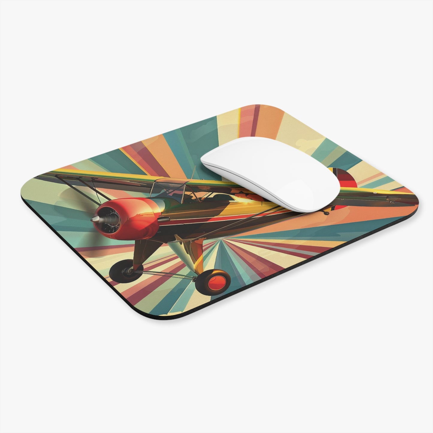 Aviation - Aircraft Flying, Colorful Background - Mouse Pad (Rectangle)