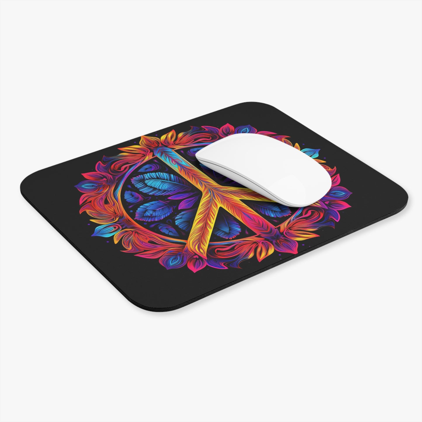 Hippie Peace Sign - v18 - Mouse Pad (Rectangle)