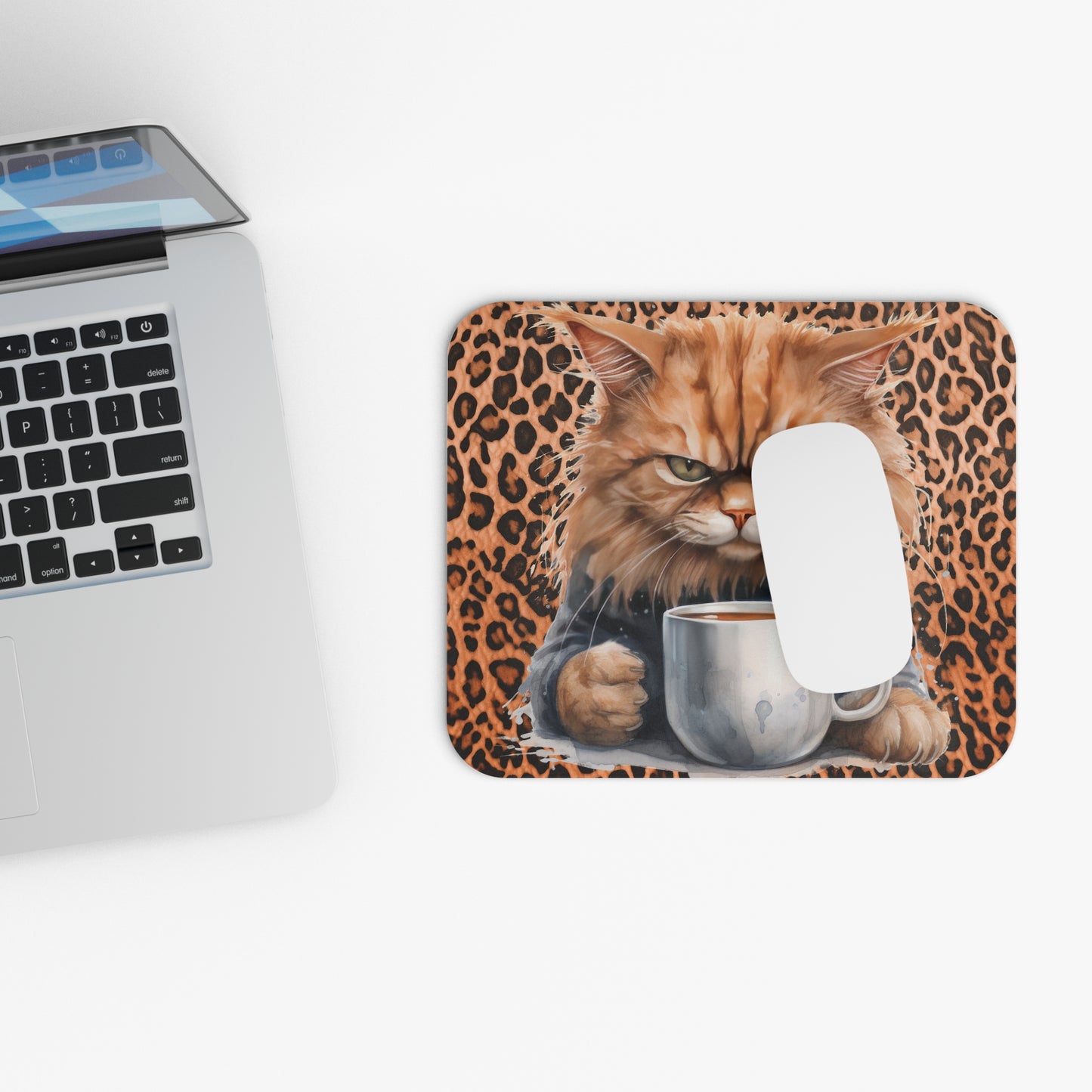 Cats - Coffee Cup Cat - Mouse Pad (Rectangle)