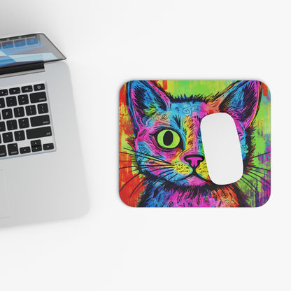 Cats - Colorful Cat Face - Mouse Pad (Rectangle)