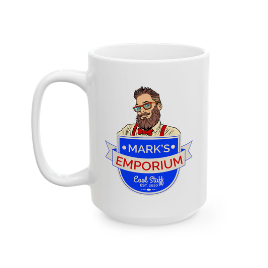 Printify - Mark's Emporium Logo - Ceramic Mug, (15oz)