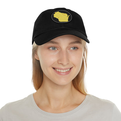 Wisconsin - Cheese - Dad Hat with Leather Patch (Round)