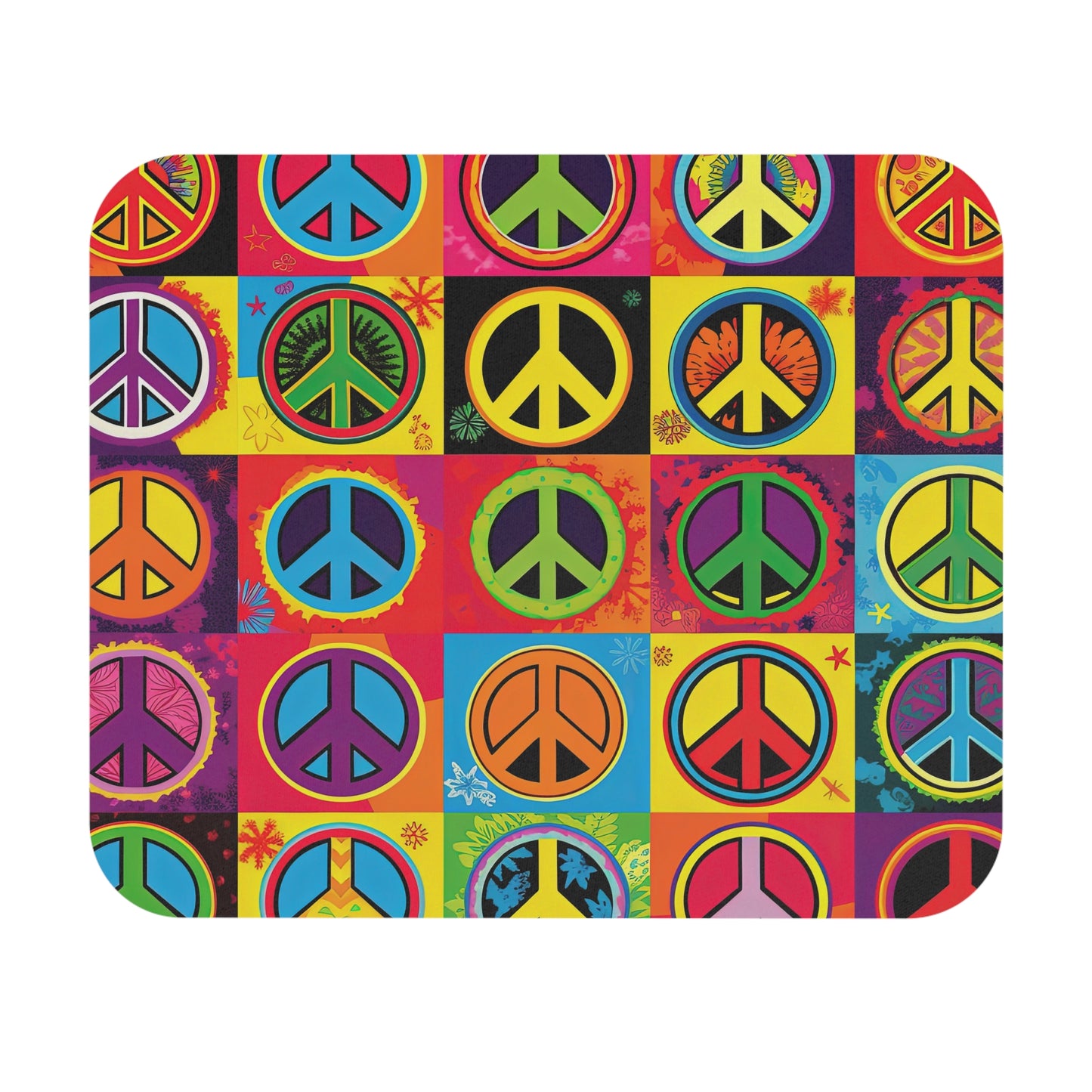 Hippie Peace Sign - v10 - Mouse Pad (Rectangle)