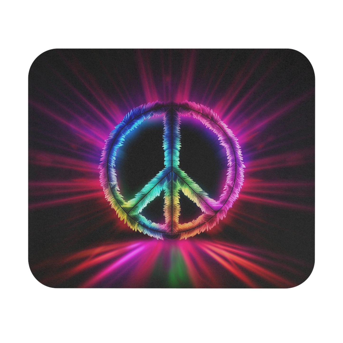 Hippie Peace Sign - v4 - Mouse Pad (Rectangle)