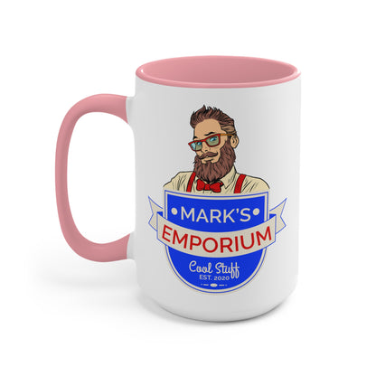 Printify - Mark's Emporium Logo - Accent Mugs - 15oz