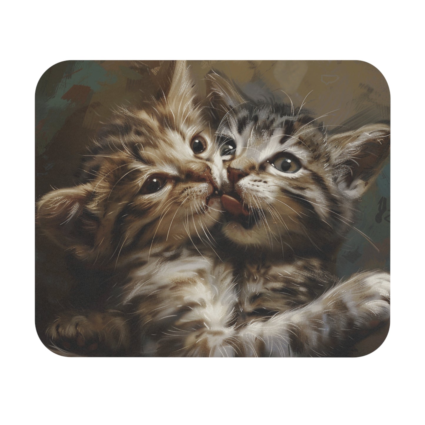 Cats - Two Kitten Faces Close Up - Mouse Pad (Rectangle)