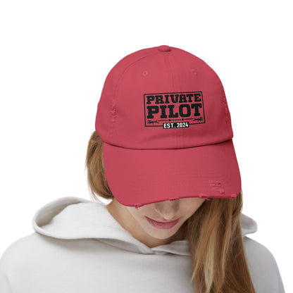 Private Pilot - EST 2024 - Unisex Distressed Cap