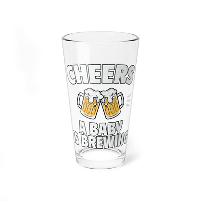 Beer - Cheers - A Baby Is Brewing - Mixing Glass, 16oz