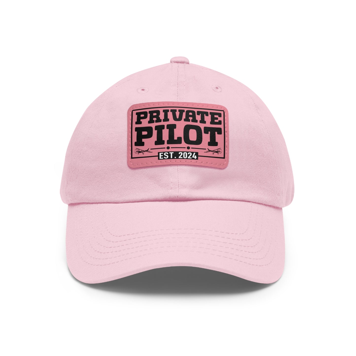 Private Pilot - EST 2024 - Dad Hat with Leather Patch (Rectangle)