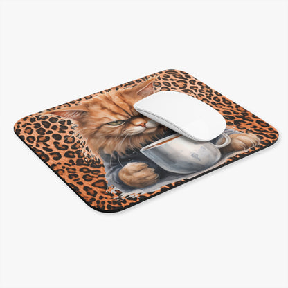 Cats - Coffee Cup Cat - Mouse Pad (Rectangle)