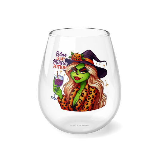 Halloween - Wine Is My Magic Potion- Stemless Wine Glass, 11.75oz