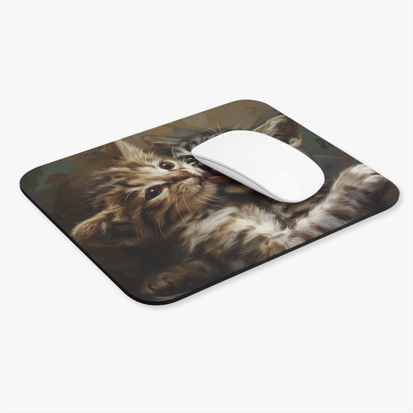 Cats - Two Kitten Faces Close Up - Mouse Pad (Rectangle)