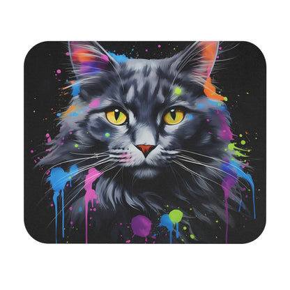 Cats - Cat Face With Paint Drops - Mouse Pad (Rectangle)