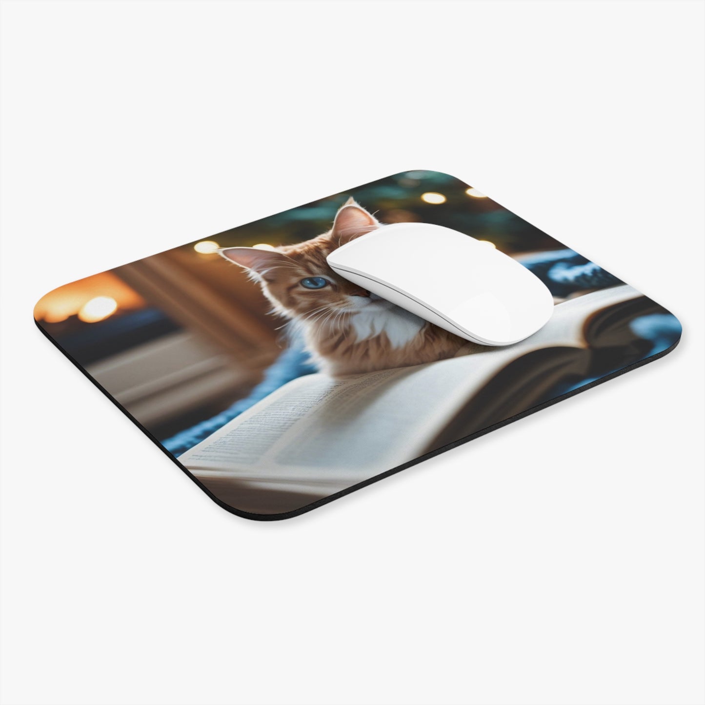 Cats - Cat With Book - Mouse Pad (Rectangle)