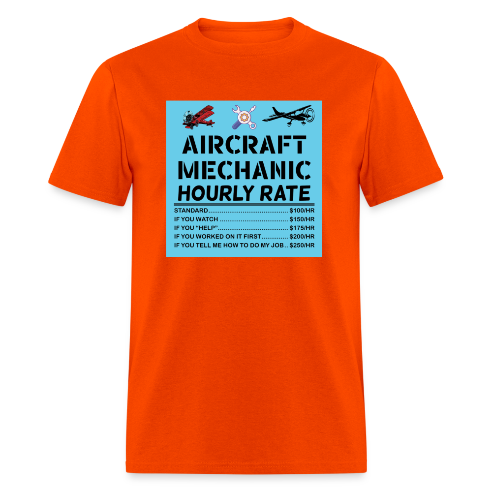 Aircraft Mechanic Hourly Rate - Color - Unisex Classic T-Shirt - orange