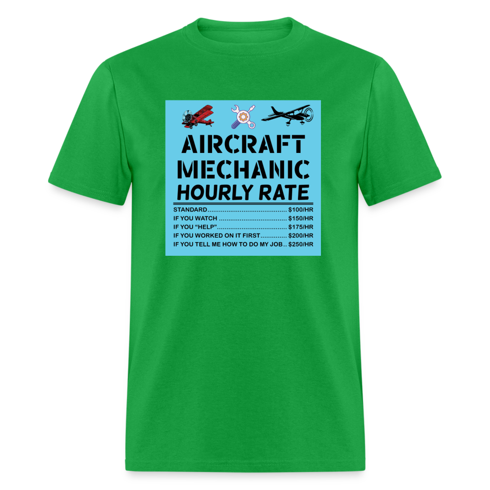 Aircraft Mechanic Hourly Rate - Color - Unisex Classic T-Shirt - bright green