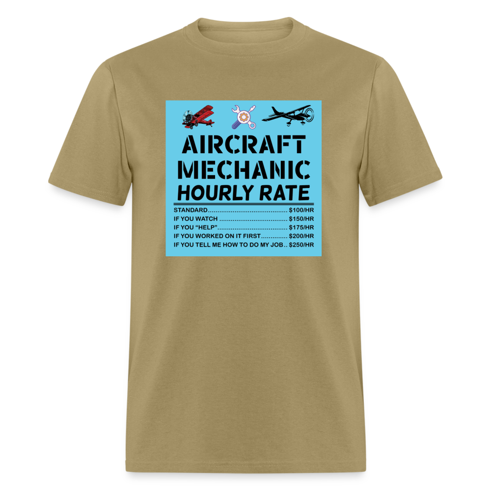 Aircraft Mechanic Hourly Rate - Color - Unisex Classic T-Shirt - khaki