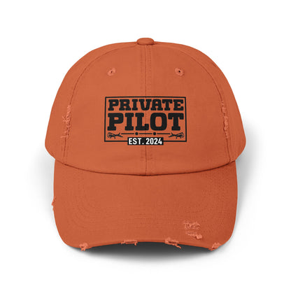 Private Pilot - EST 2024 - Unisex Distressed Cap