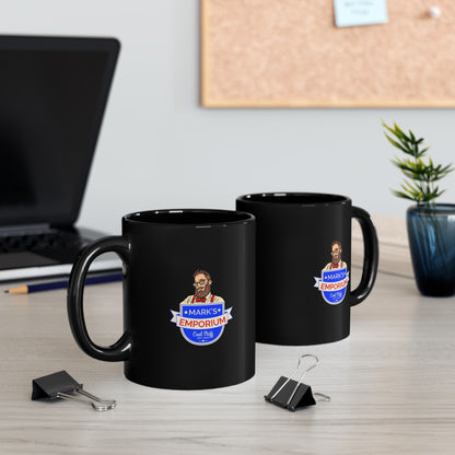 Printify - Mark's Emporium Logo - Black Mug (11oz)